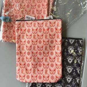 Chic Western Zippered accessory bag pouch case organizer pink red white black